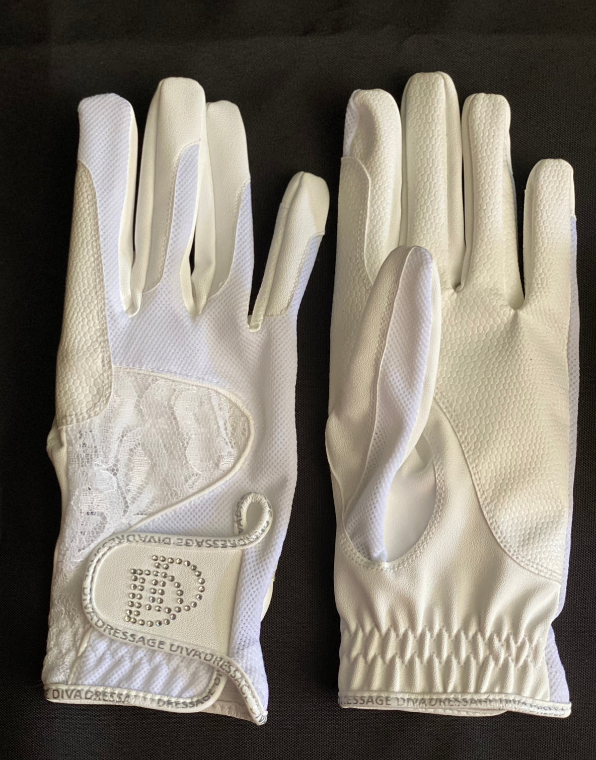 White Serino Gloves with Added Lace