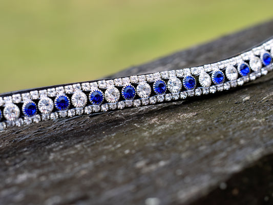 Blue and Clear Crystal Bling Browband
