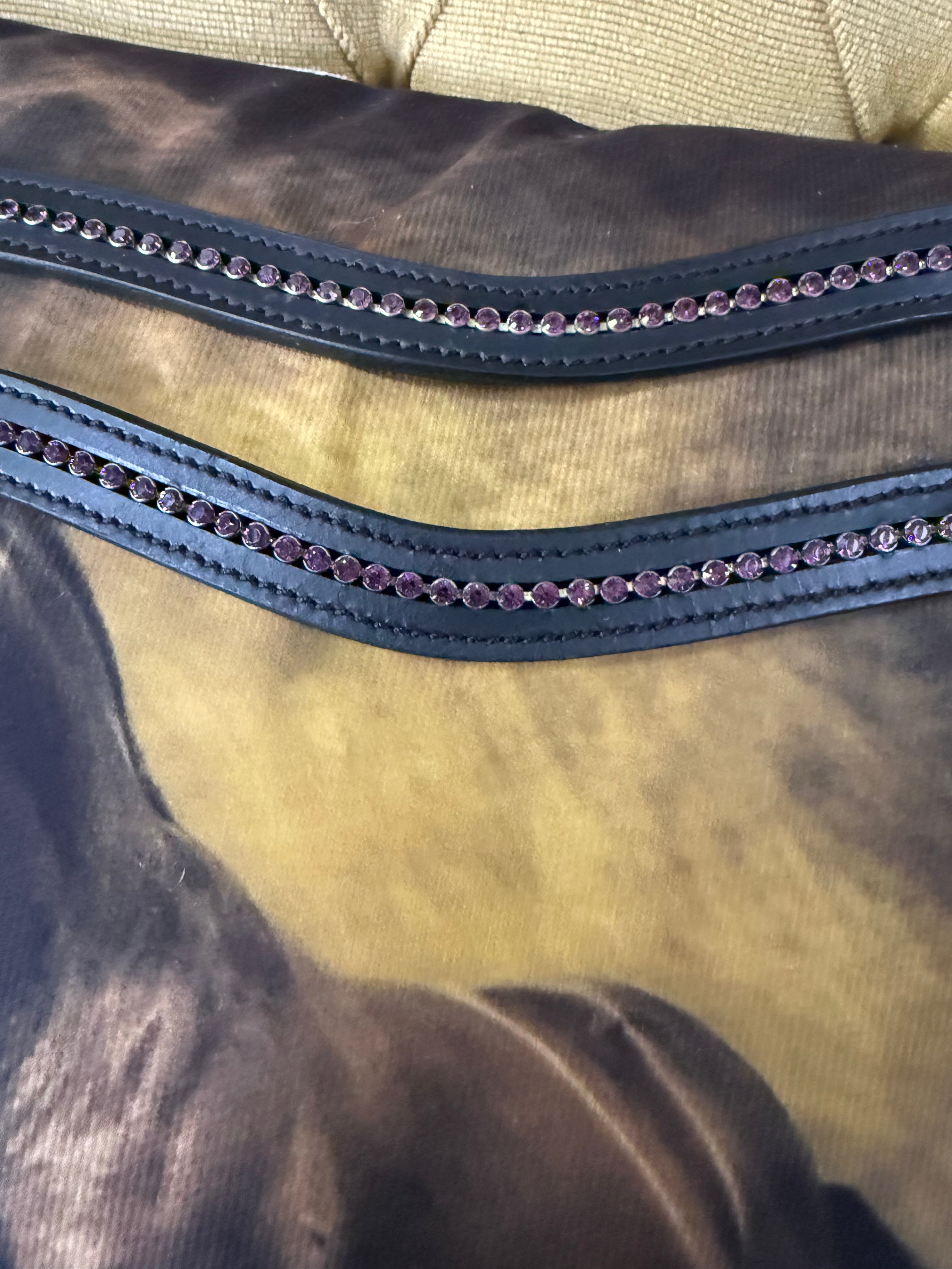 Purple Bling Clip-On Browband – Crystal Detail