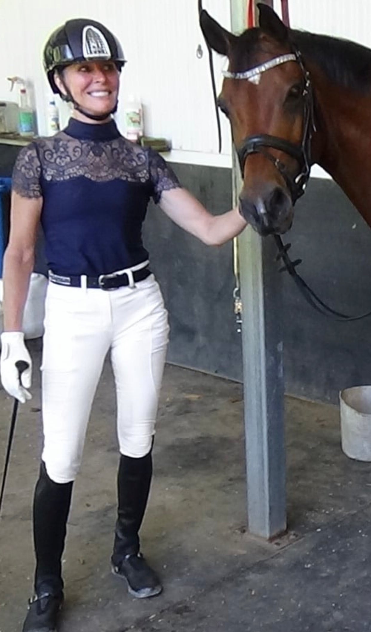 AUSTRALIAN MADE Shirt Sleeve Chantilly Lace Sleeve | The LINNY available in NAVY or BLACK