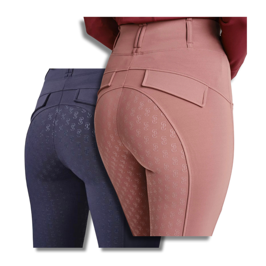 PS of Sweden Juliette Riding Tights | Rose & Navy Colour Available