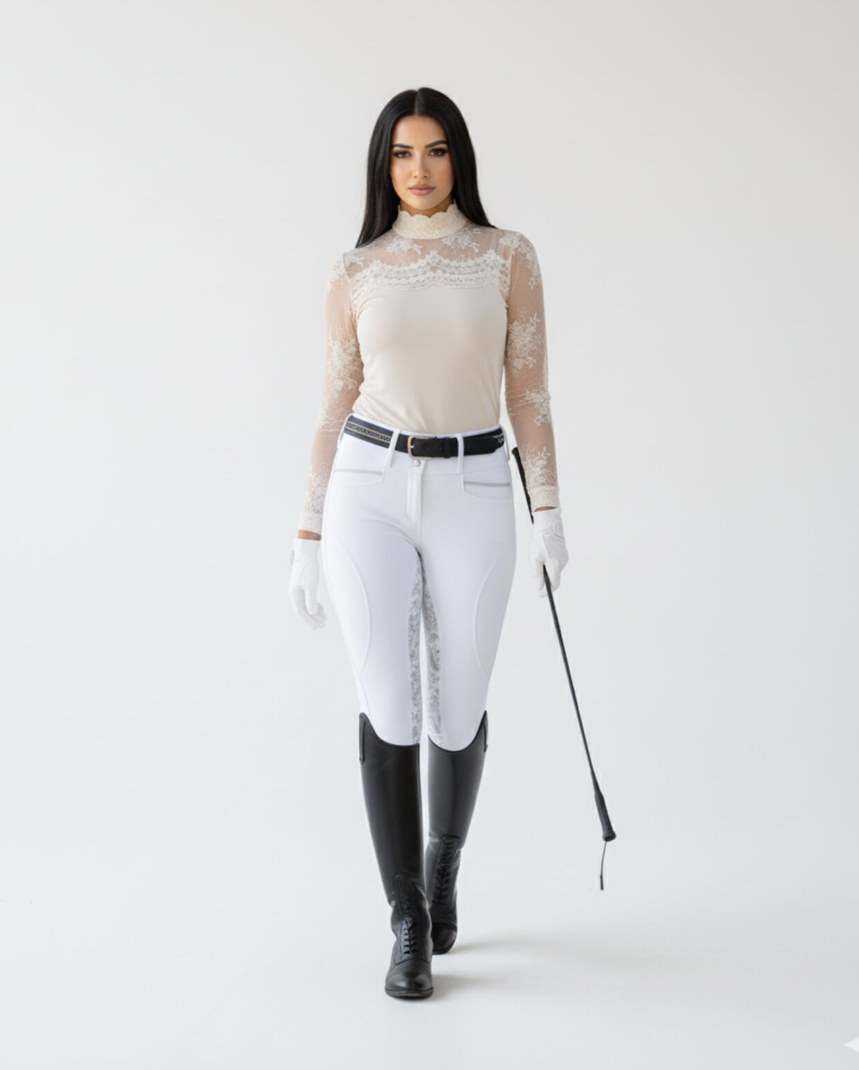 AUSTRALIAN MADE CREAM SHIRT WITH EMBROIDERED LACE INSERT | THE SINTRA