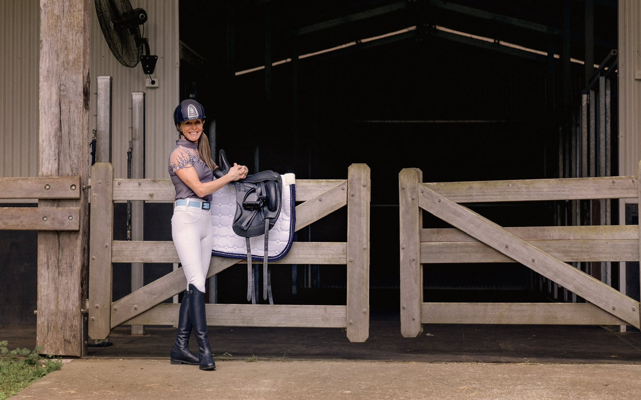 AUSTRALIAN MADE Grey or NAVY BLUE short sleeve floral lace equestrian shirt with lace chest … The CALLIE. Made to order