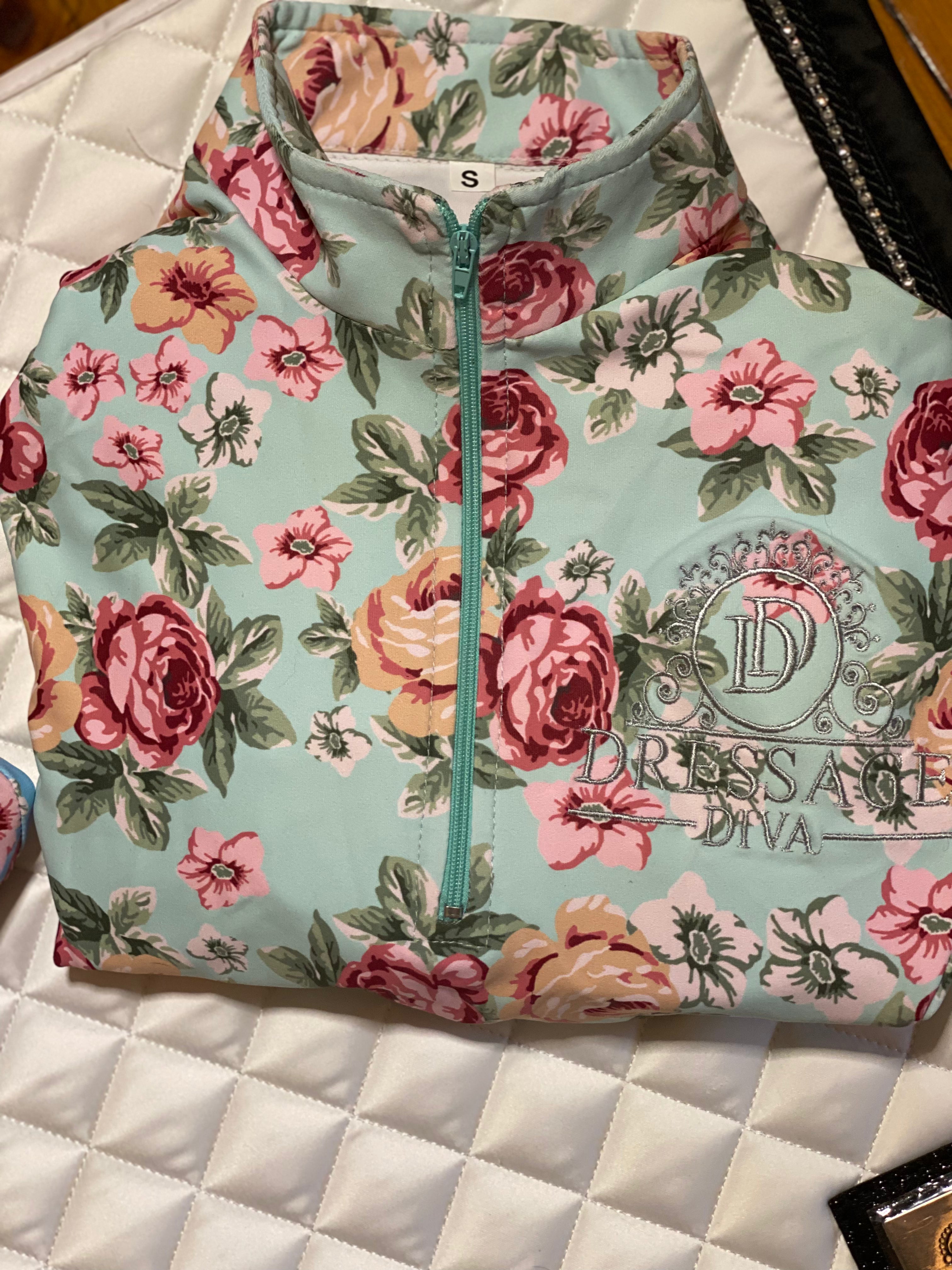 Long Sleeve Floral Shirt  Designed by The Dressage Diva THE COURTNEY