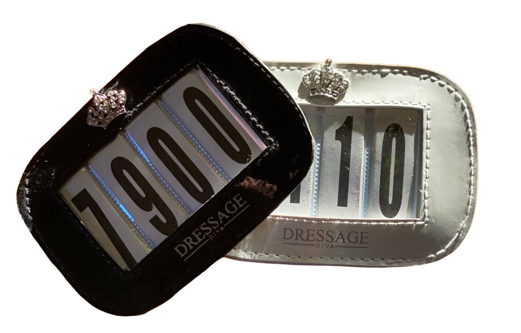PATENT LEATHER Crown Leather Number Holder | 4 Digits BLACK or WHITE