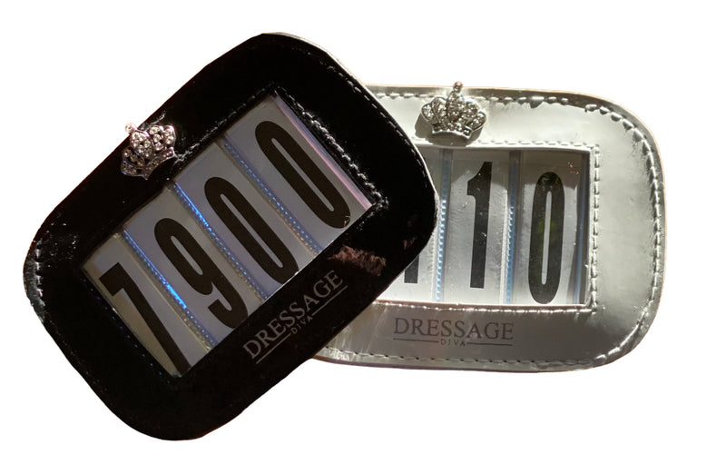 PATENT LEATHER Crown Leather Number Holder | 4 Digits BLACK or WHITE