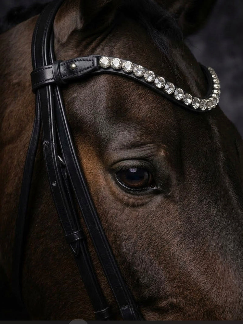 ENGLISH LEATHER Weymouth or Snaffle POLL relief Dressage Bridle | Black Leather includes reins “THE CODA”