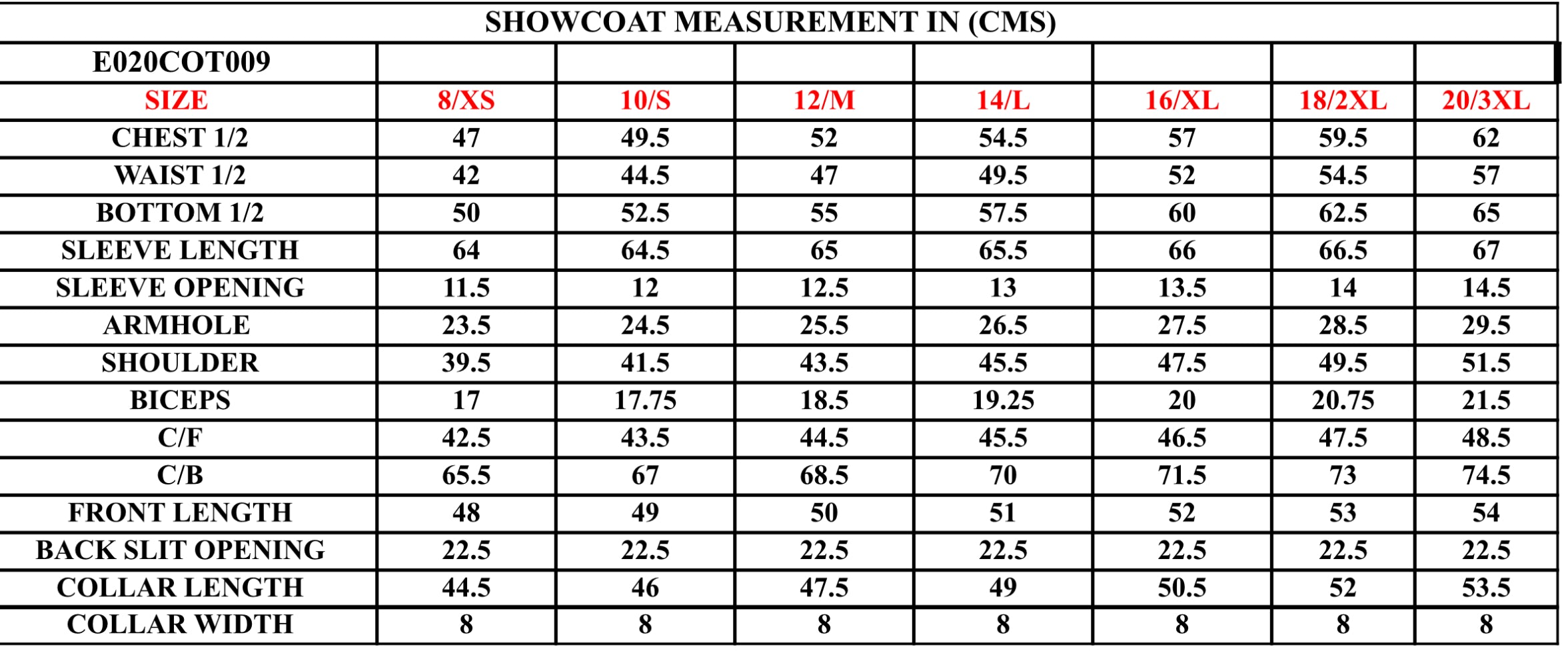 Competition  Jacket cutaway double breasted style PREORDER