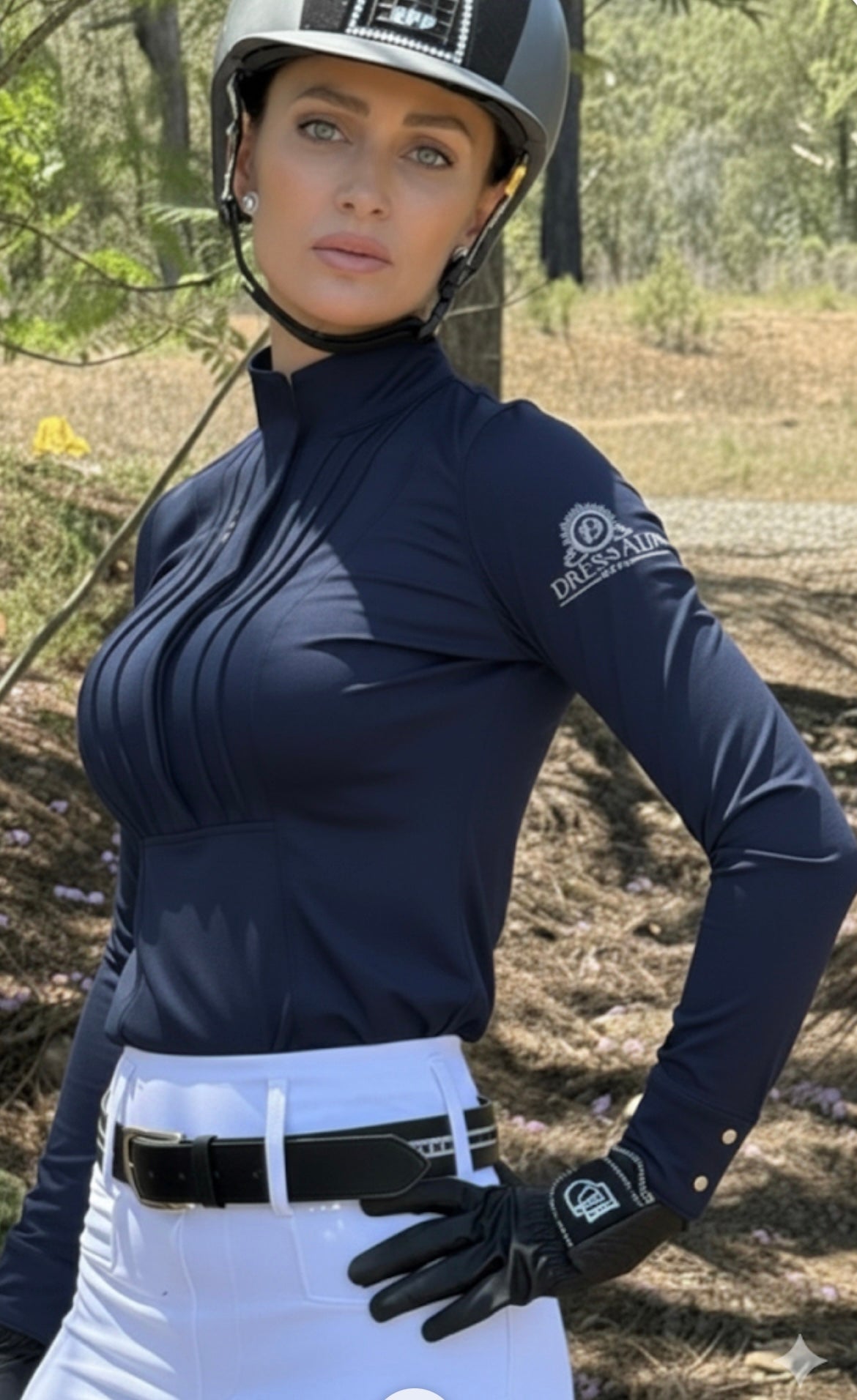 Pleated  Long Sleeve Equestrian Shirt “The Isla”