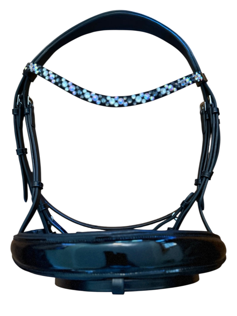 ITALIAN Leather Premium Snaffle Dressage Bridle | Black Leather