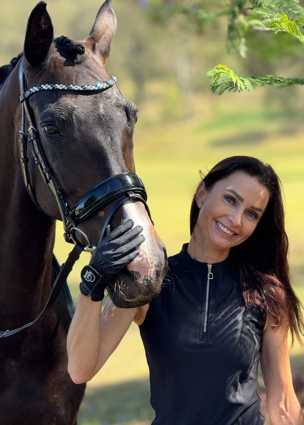 ITALIAN Leather Premium Snaffle Dressage Bridle | Black Leather includes reins