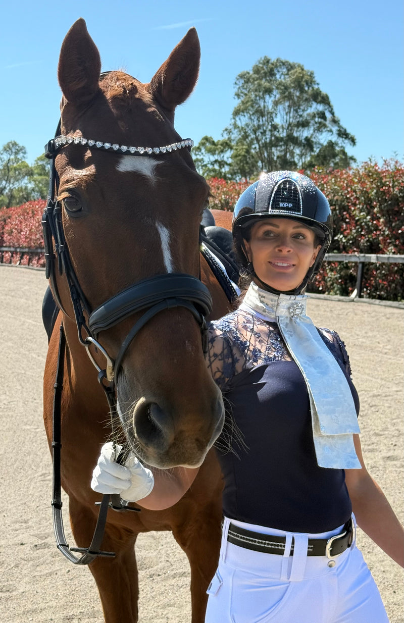 AUSTRALIAN MADE NAVY embroidered floral lace | THE Victoria