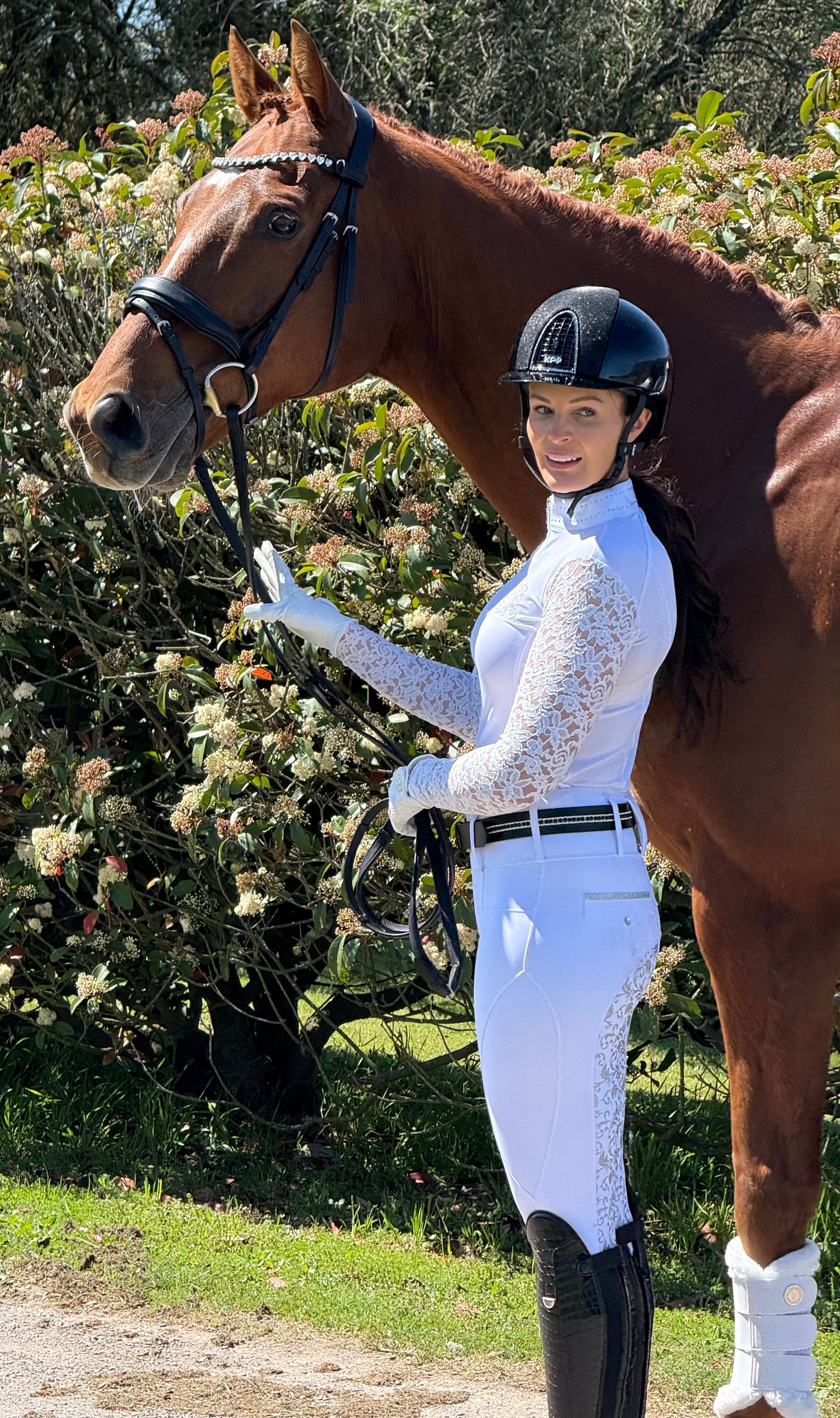 ASHLEY Long Sleeve Competition  Shirt WHITE now back in stock !