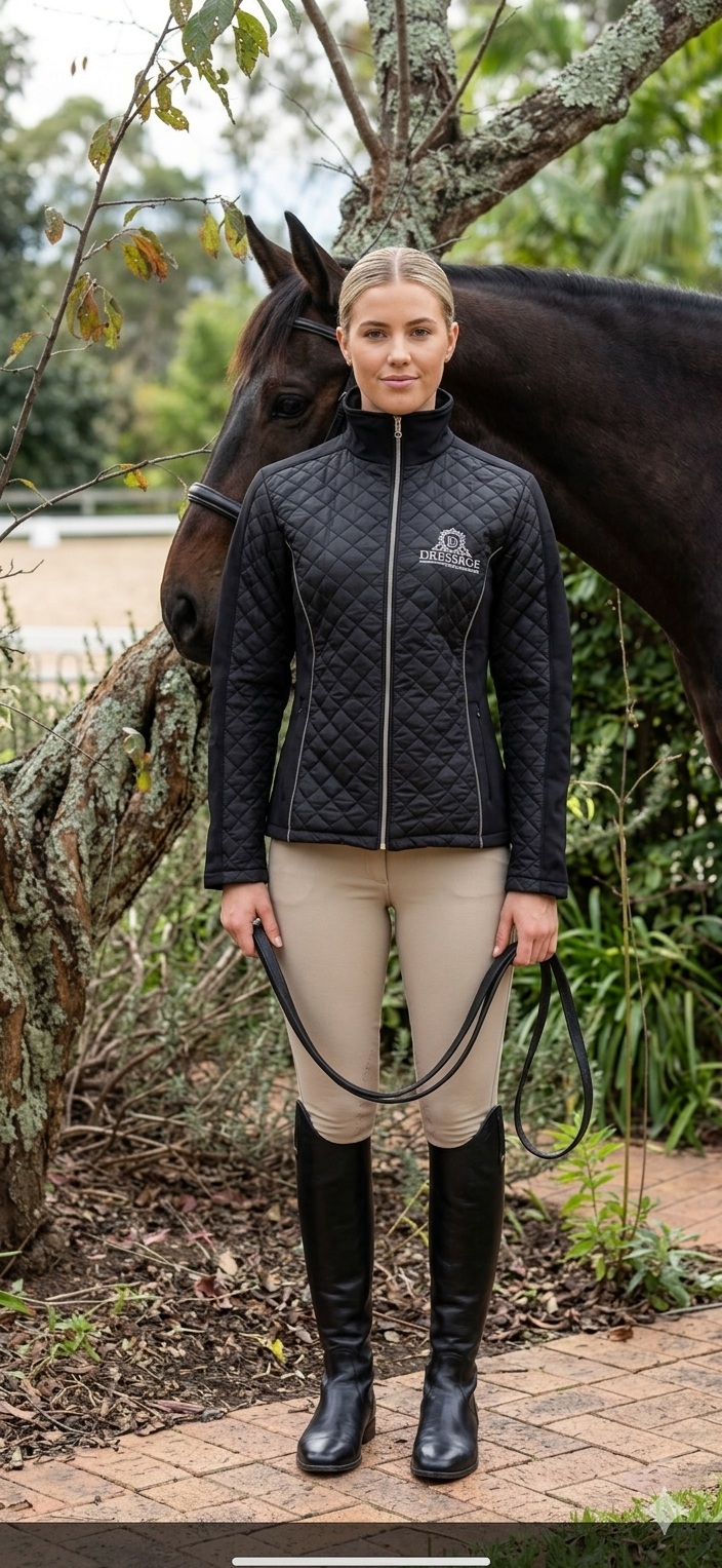Equestrian Jacket -Quilted winter jacket with side pockets