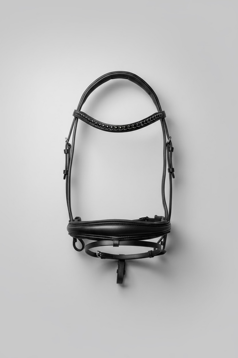 ANATOMICAL POLL RELIEF ROLLED LEATHER BRIDLE