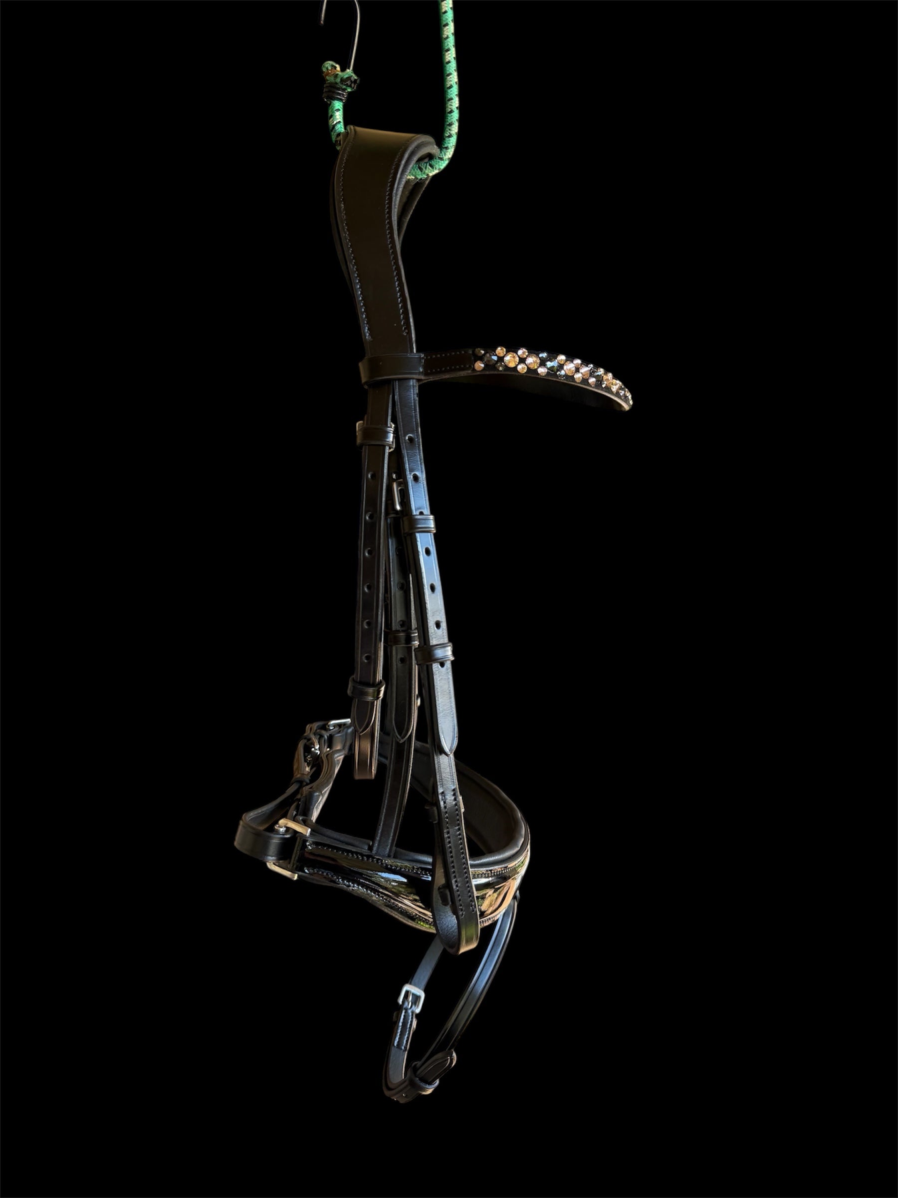 ITALIAN Leather Premium Snaffle Dressage Bridle | Black Leather