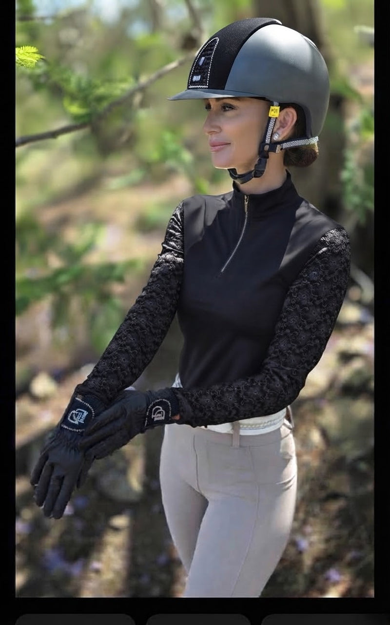 ASHLEY Long Sleeve BLACK  shirt version 2 crystal DD motif