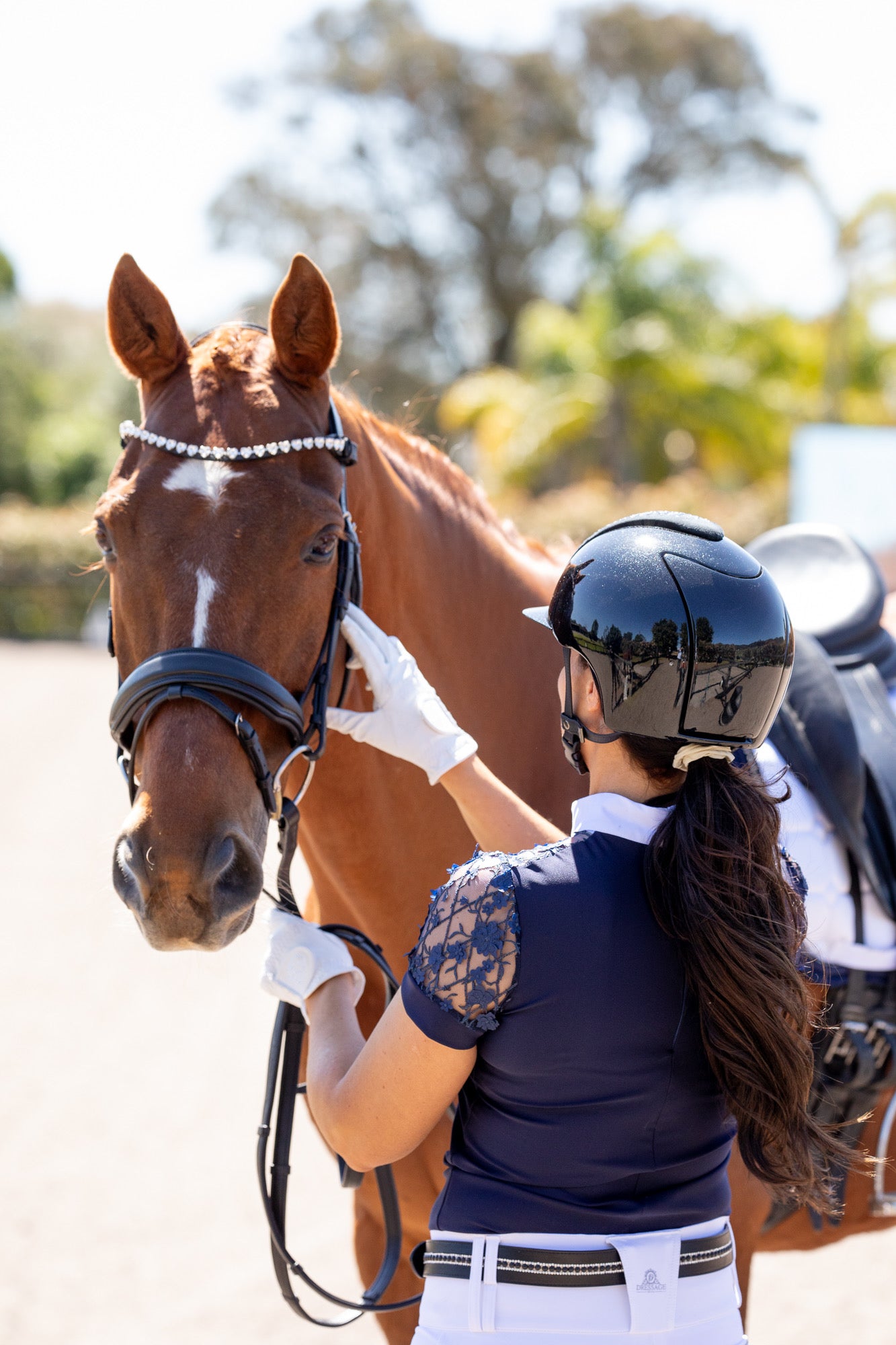 AUSTRALIAN MADE NAVY embroidered floral lace | THE Victoria