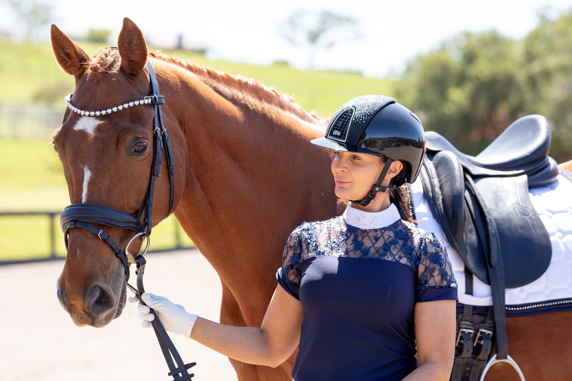 AUSTRALIAN MADE NAVY embroidered floral lace | THE Victoria
