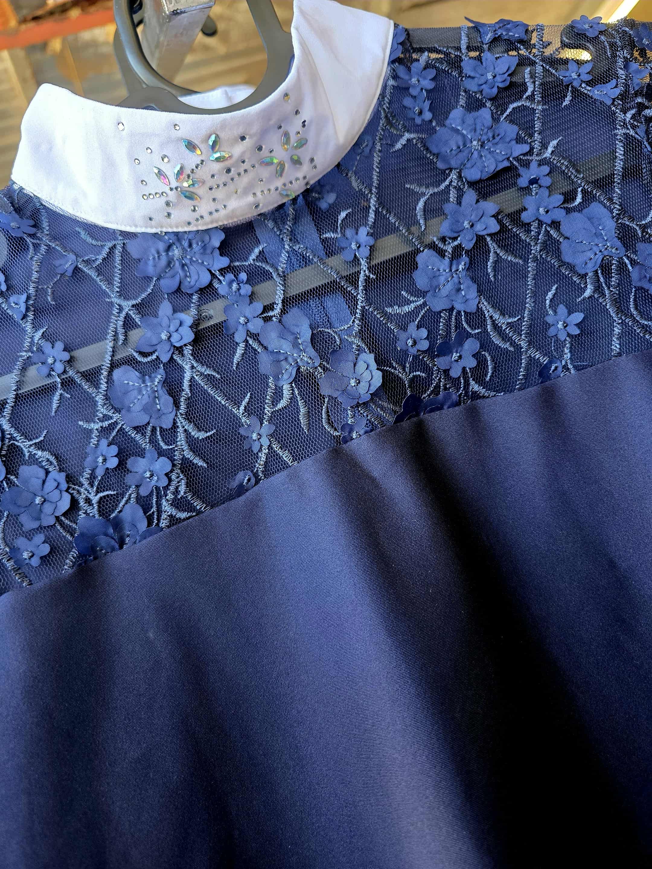 AUSTRALIAN MADE NAVY embroidered floral lace | THE Victoria