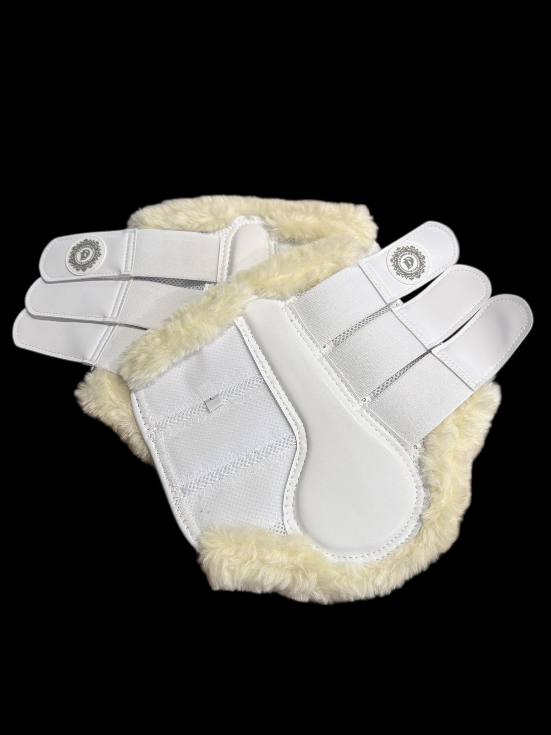 WHITE Breathable air Boots with faux fur trim