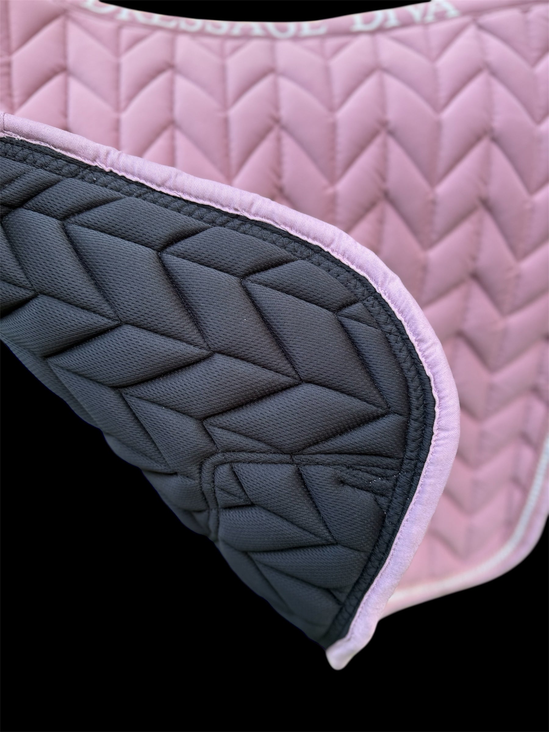 Dressage Saddle Pad :velvet saddle pad with crystal trim in Black navy pink or grey ❤️