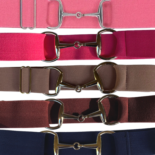 Elastic stretch belt with Silver Bit Buckle 3cm wide