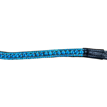 Bande De Front (Browband) Pour Cheval - Paillettes Bleues & Blanches Fleuries - Taille OS/ WB - Occasion Excellent état