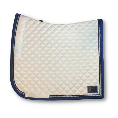 Competition Saddle Pad with Navy Trim and added single row of Crystals