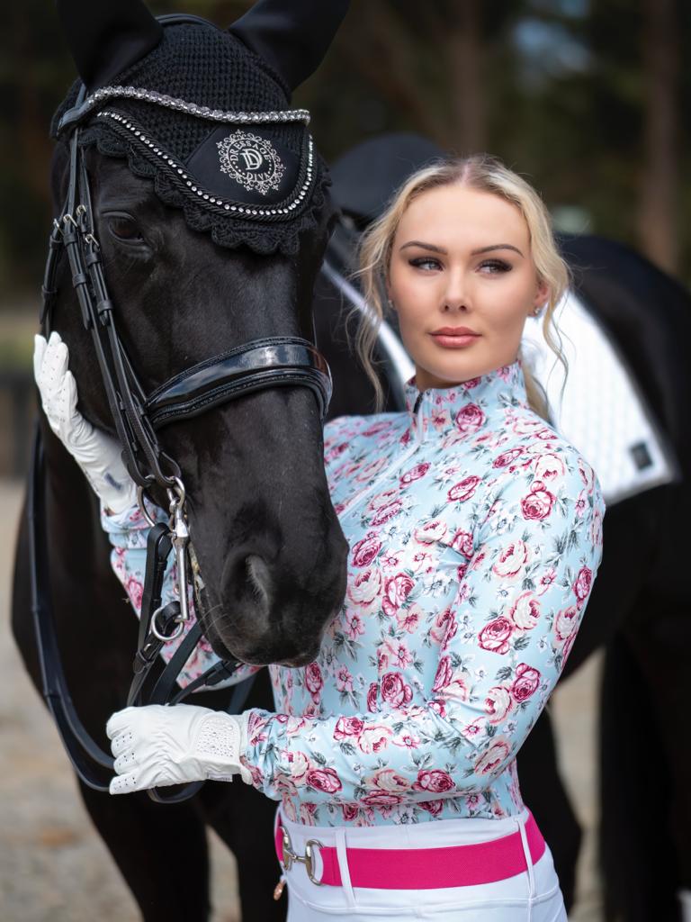 Long Sleeve Floral Shirt Designed by The Dressage Diva THE COURTNEY