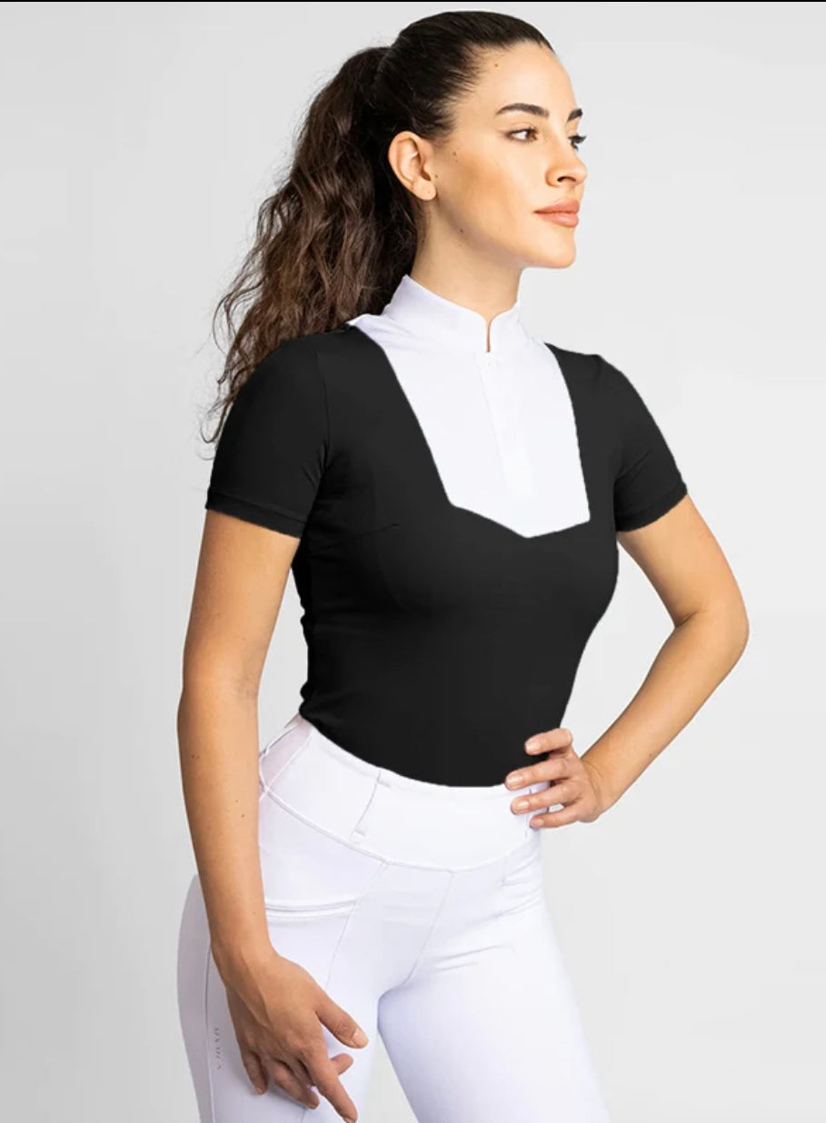 Short Sleeve Competition Shirt Black and White