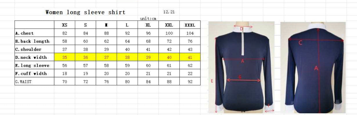 Long sleeve Competition Shirt with Lace insert and added collar bling "The ROSE "