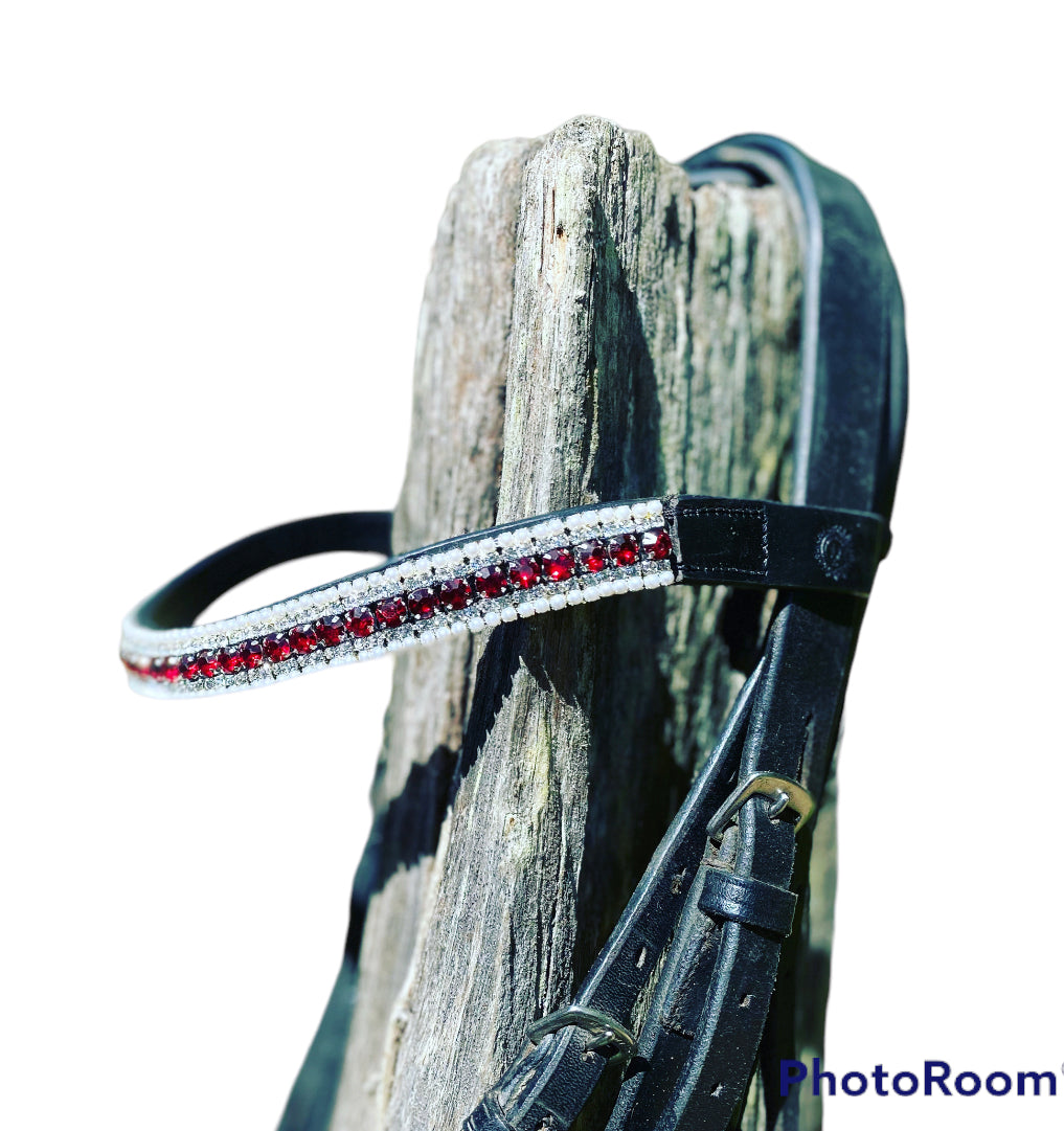 Ruby Bling & Pearl Browband